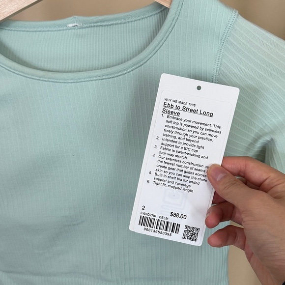 Lululemon Ebb to Street Cropped Long Sleeve - Picture 3 of 3